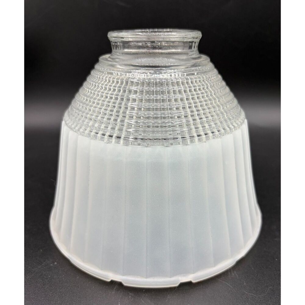 VTG National Home Lamp Council #955 Glass Prismatic Torchiere Glass Light Shade